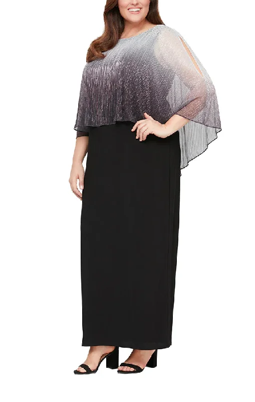 Maternity dress for a New Year's Eve celebration SL Fashions 9455169 Plus Size Shimmer Bodre Popover Dress Maternity dress for a New Year's Eve celebration SL Fashions 9455169 Plus Size Shimmer Bodre Popover Dress