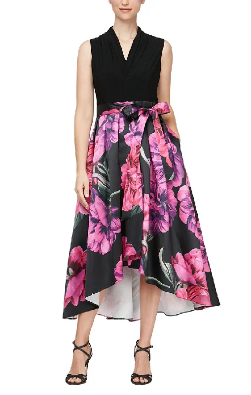 Maternity dress for a baby's first visit to the ballet SL Fashions 9159262 Floral High Low Dress Maternity dress for a baby's first visit to the ballet SL Fashions 9159262 Floral High Low Dress