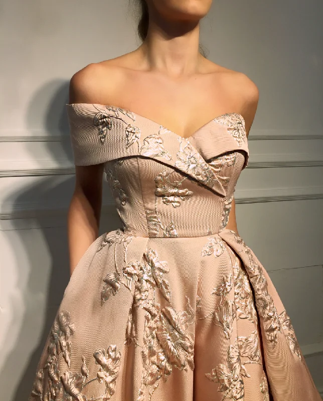 Strapless mini dresses for a beach vacation Blossoming Beauty Gown