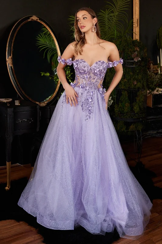 Boho - inspired wedding dresses with floral embroidery Cinderella Divine CB104 Off Shoulder Ball Gown Boho - inspired wedding dresses with floral embroidery Cinderella Divine CB104 Off Shoulder Ball Gown