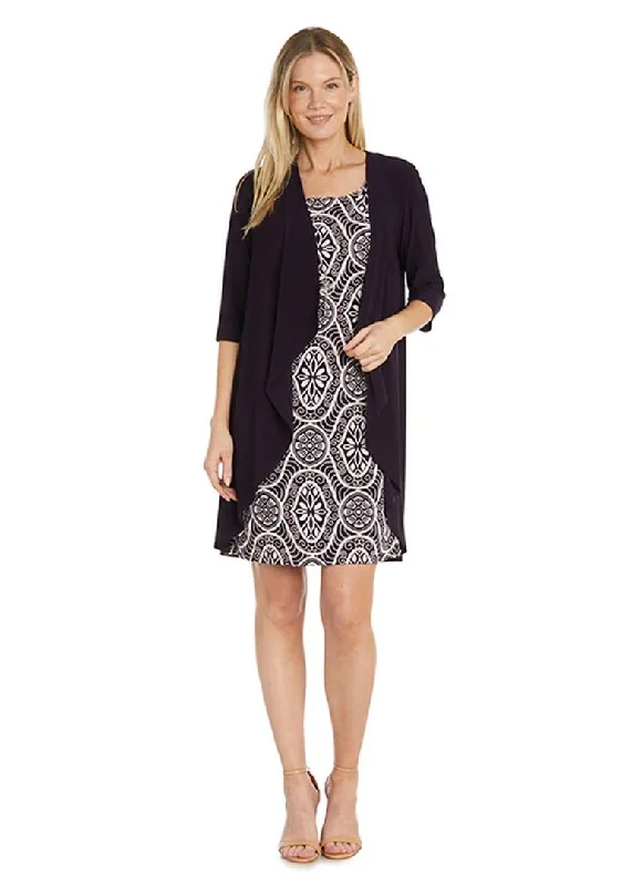 Maternity dress for a baby's first visit to the bird sanctuary R&M Richards 9927 Printed Jacket Short Dress Maternity dress for a baby's first visit to the bird sanctuary R&M Richards 9927 Printed Jacket Short Dress
