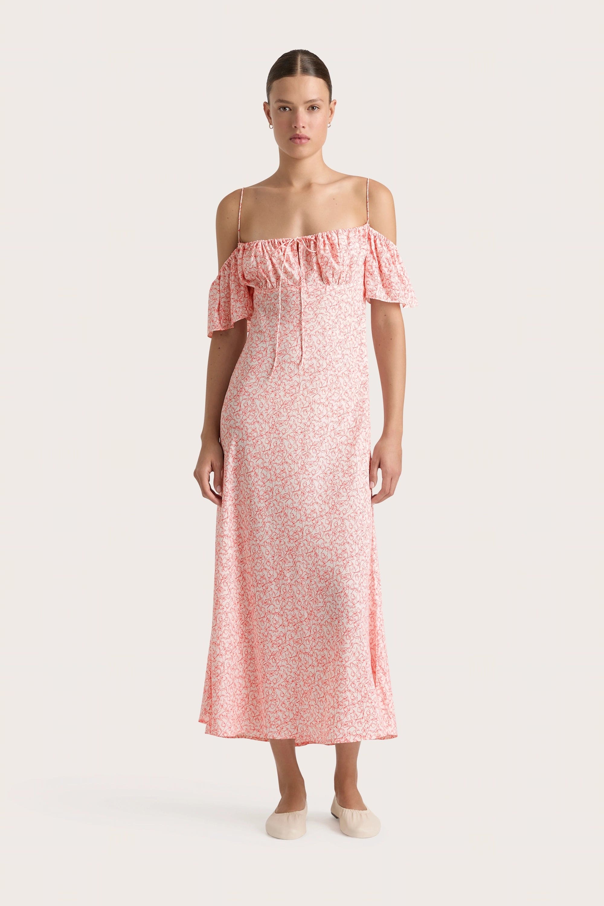 Midi dresses with denim fabric for a casual yet stylish day out Menton Midi Dress Calla Vermillion - Final Sale Midi dresses with denim fabric for a casual yet stylish day out Menton Midi Dress Calla Vermillion - Final Sale