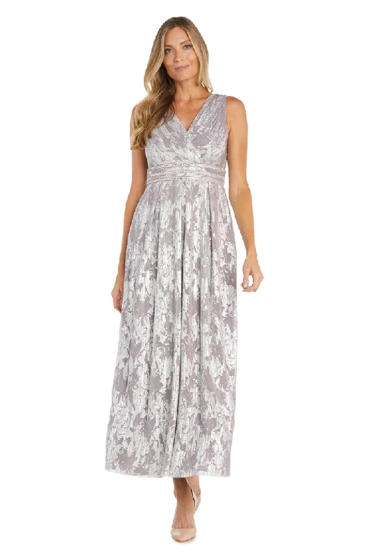 Maternity dress for a movie night out R&M Richards 1198 Long Formal Metallic Printed Dress Maternity dress for a movie night out R&M Richards 1198 Long Formal Metallic Printed Dress