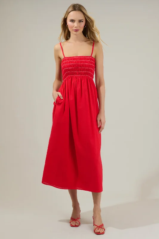 Plaid midi dresses for a fall - themed family gathering Blair Bartlett Smocked Midi Dress Plaid midi dresses for a fall - themed family gathering Blair Bartlett Smocked Midi Dress