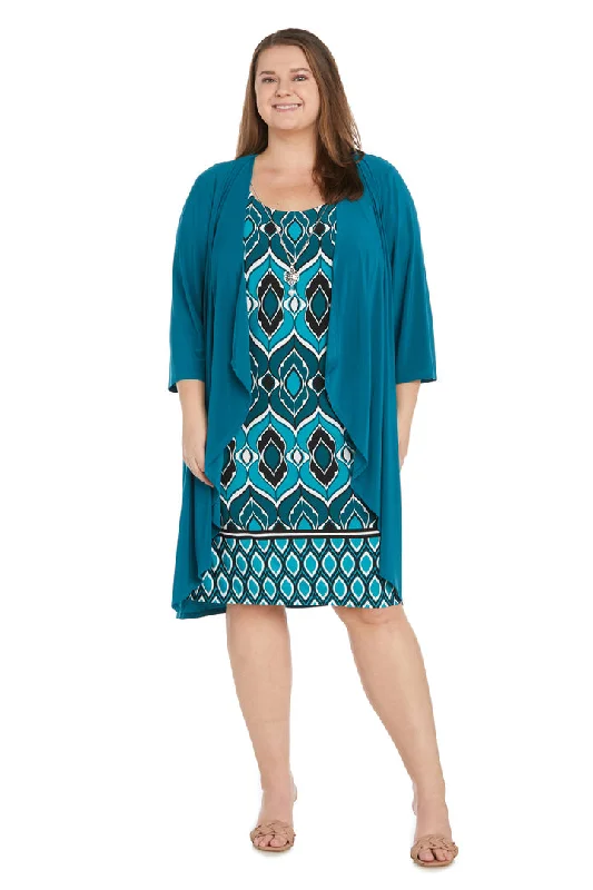 Maternity dress for a baby's first trip to the zoo R&M Richards 1237W Short Plus Size Jacket Printed Dress Maternity dress for a baby's first trip to the zoo R&M Richards 1237W Short Plus Size Jacket Printed Dress