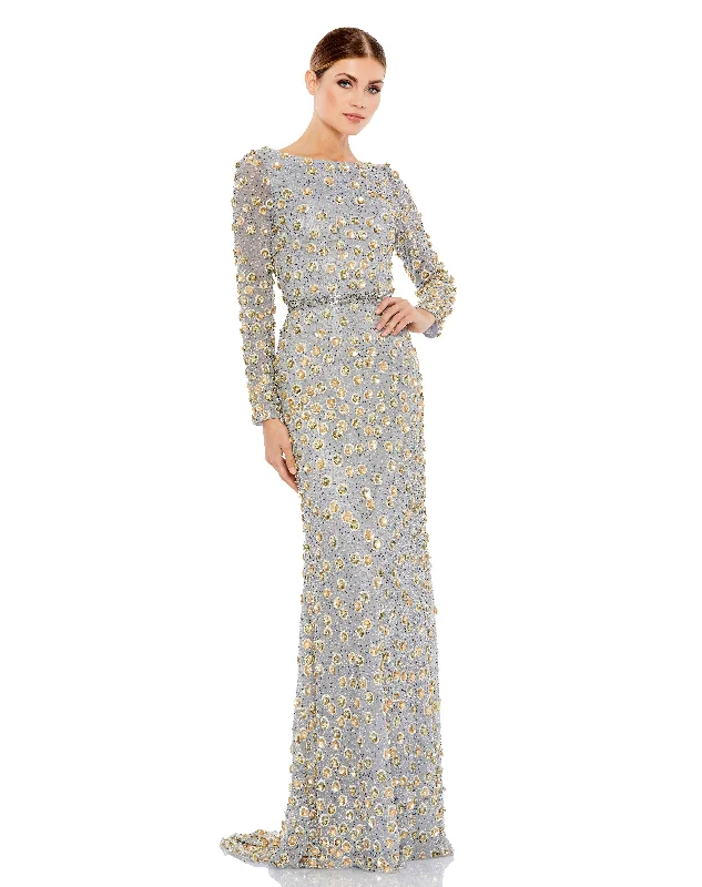 Maternity dress for a baby's first visit to the planetarium Mac Duggal 5437 Long Sleeve Formal Floral Beaded Evening Dress Maternity dress for a baby's first visit to the planetarium Mac Duggal 5437 Long Sleeve Formal Floral Beaded Evening Dress