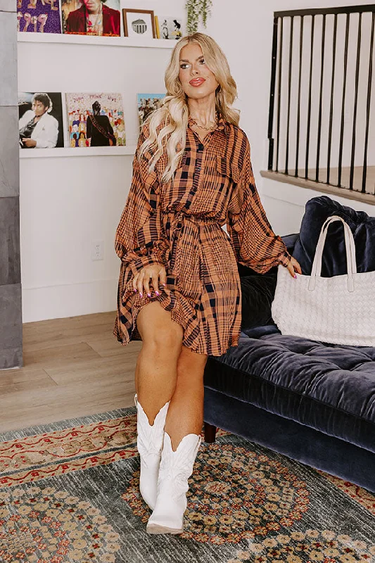 Mini dresses with tassel accents for a fun touch Seasonal Shift Plaid Dress Curves
