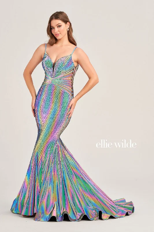 Maternity dress for a garden party Ellie Wilde EW35704 Long Fitted Formal Prom Gown