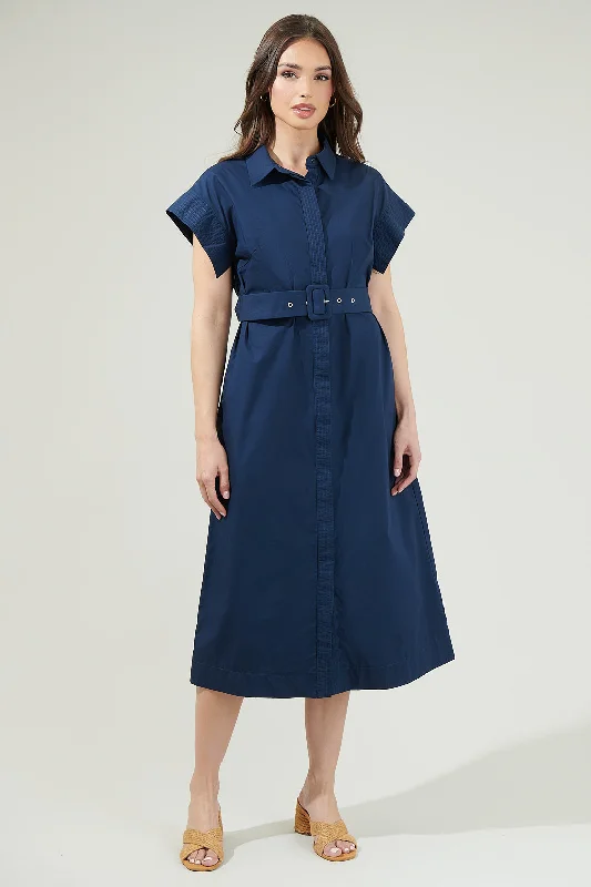 Midi dresses with pleated bodices for a classic and tailored look Lorelei Button Down Midi Dress Midi dresses with pleated bodices for a classic and tailored look Lorelei Button Down Midi Dress