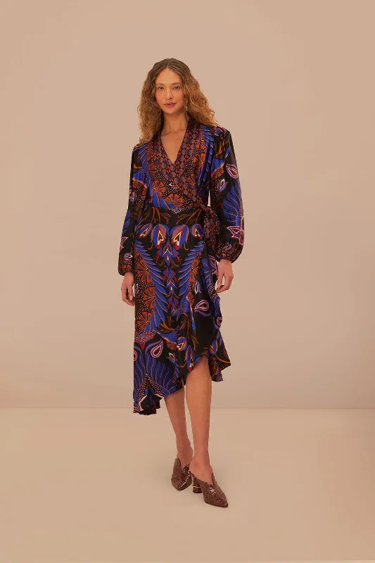 Midi dresses with cotton - blend materials for everyday comfort Heart Forest Black Long Sleeve Midi Dress Midi dresses with cotton - blend materials for everyday comfort Heart Forest Black Long Sleeve Midi Dress