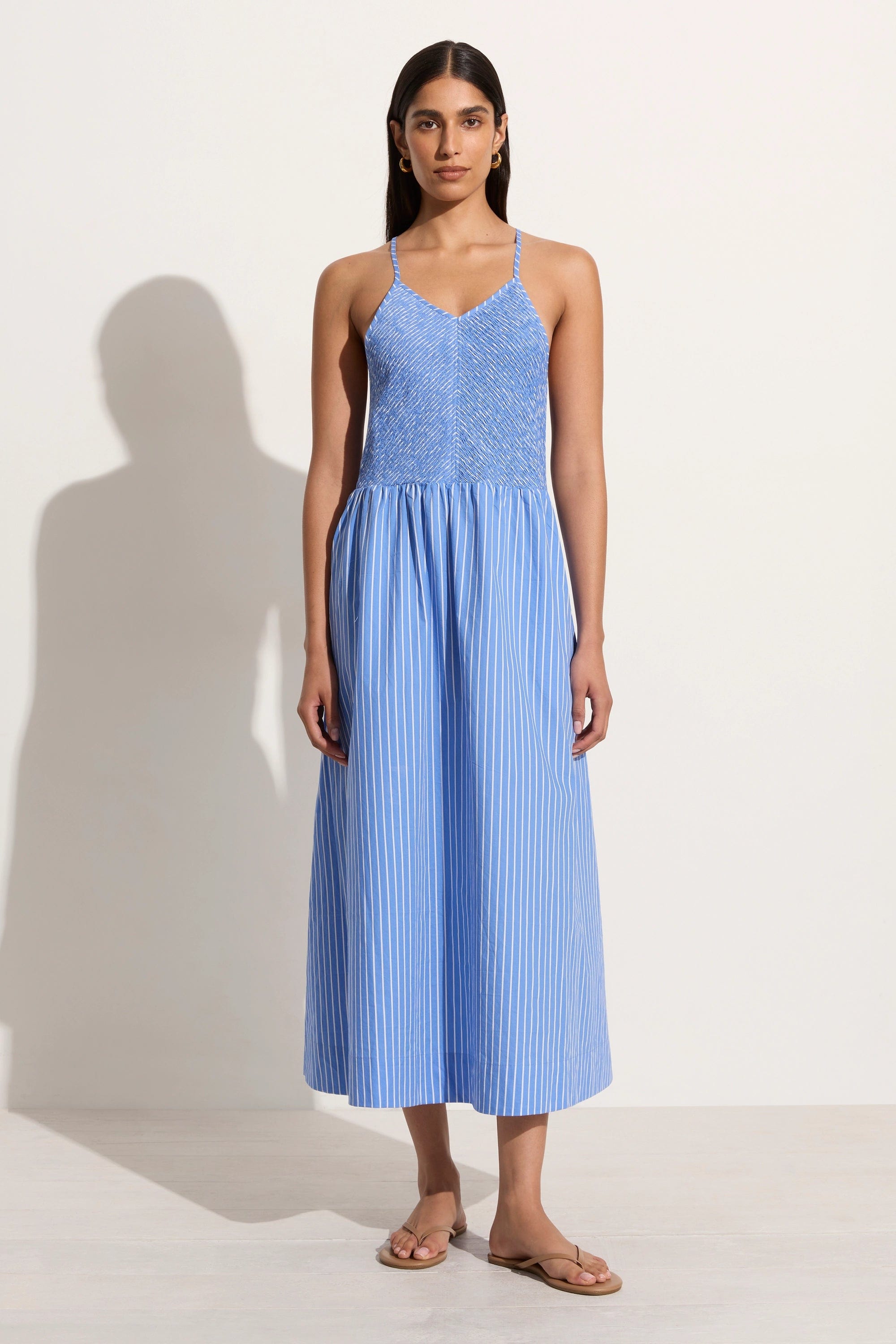 Midi dresses with bow accents for a sweet and charming look Camera Midi Dress Baratti Stripe - Final Sale Midi dresses with bow accents for a sweet and charming look Camera Midi Dress Baratti Stripe - Final Sale