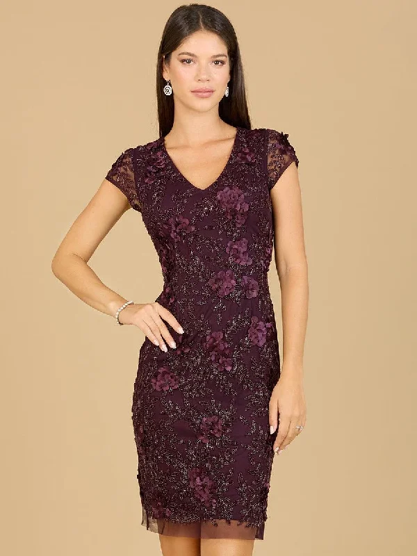 Appliqued wedding dresses with 3D floral designs Lara Dresses 29179 Cap Sleeve Embellished Cocktail Dress Appliqued wedding dresses with 3D floral designs Lara Dresses 29179 Cap Sleeve Embellished Cocktail Dress