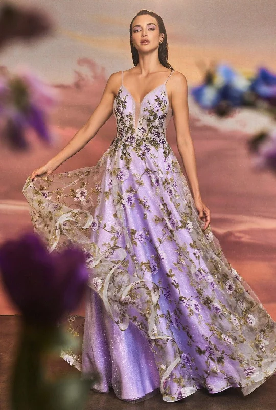 A - line wedding dresses with a beaded neckline Andrea & Leo A1135 Spaghetti Strap with Lisianthus Print Prom Dress A - line wedding dresses with a beaded neckline Andrea & Leo A1135 Spaghetti Strap with Lisianthus Print Prom Dress