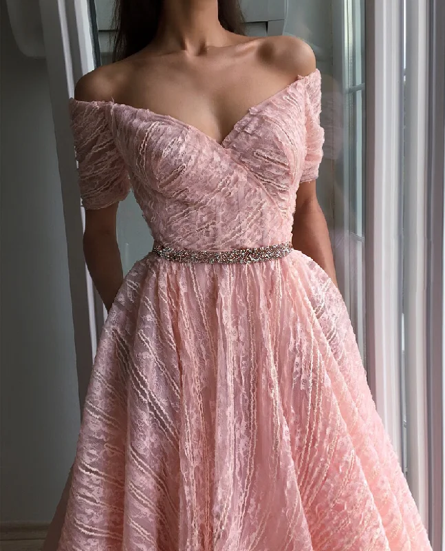Velvet mini dresses for autumn weddings Pink Rosedale Gown