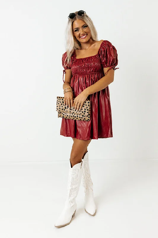 Mini dresses with abstract prints for an artistic look The Blossom Faux Leather Dress Mini dresses with abstract prints for an artistic look The Blossom Faux Leather Dress