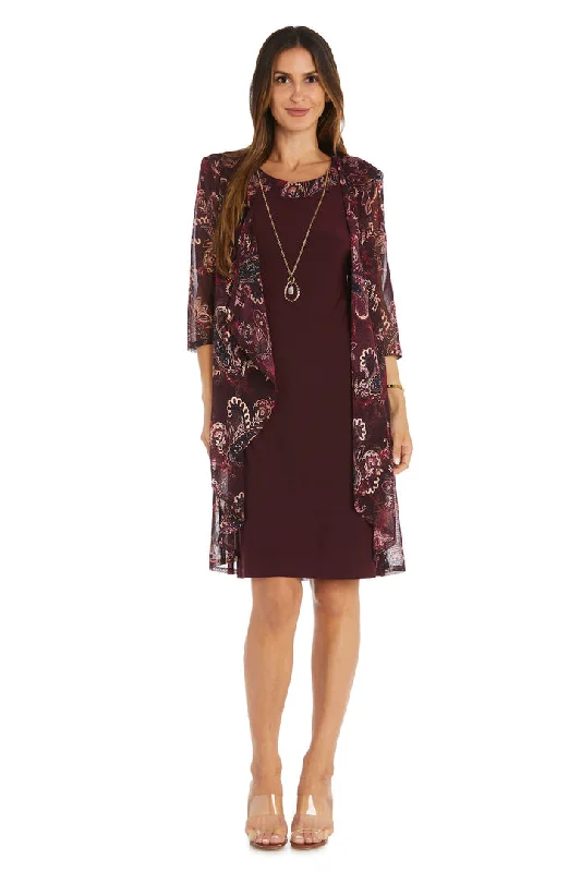 Maternity dress for a baby's first birthday party R&M Richards 1557 Short Mother of the Bride Printed Jacket Dress Maternity dress for a baby's first birthday party R&M Richards 1557 Short Mother of the Bride Printed Jacket Dress