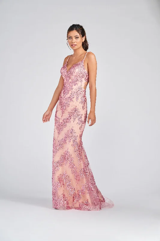 Maternity dress for a baby's first visit to the formal garden Colette CL12245 Sequin Formal Long Prom Dress