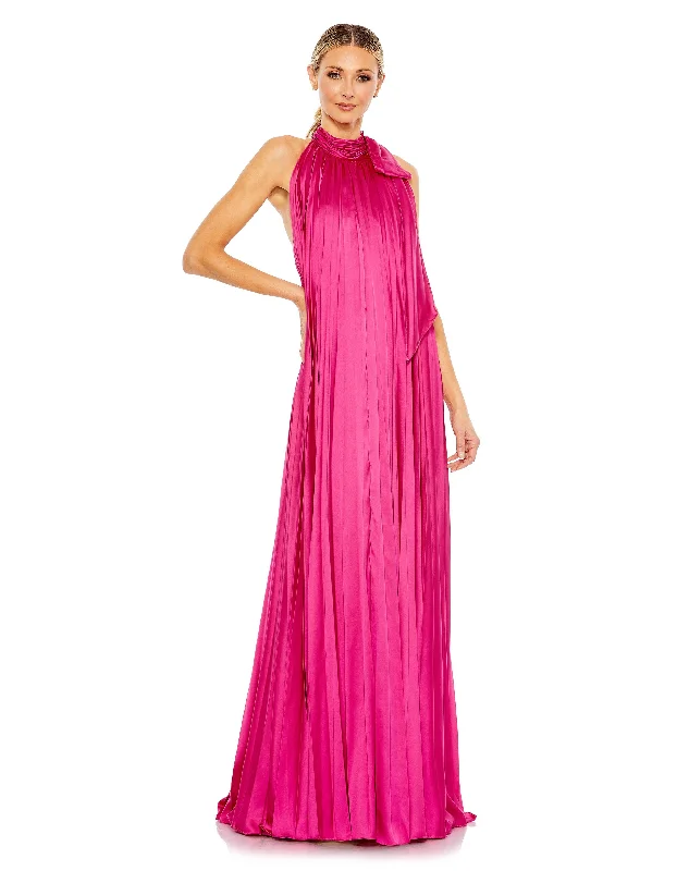 Two - piece wedding dresses with a crop top Mac Duggal 26926 Long Halter Pleated Trapeze Formal Dress Two - piece wedding dresses with a crop top Mac Duggal 26926 Long Halter Pleated Trapeze Formal Dress