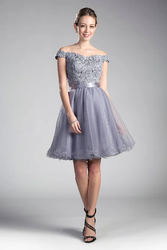 Beach - friendly wedding dresses made of lightweight fabric Cinderella Divine CD1021 Prom Short Off Shoulder Homecoming Lace Cocktail Dress Beach - friendly wedding dresses made of lightweight fabric Cinderella Divine CD1021 Prom Short Off Shoulder Homecoming Lace Cocktail Dress