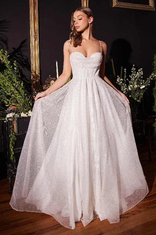 Wedding dresses with a sweetheart - neck and a corseted back Cinderella Divine CD253W Spaghetti Strap Wedding Dress Wedding dresses with a sweetheart - neck and a corseted back Cinderella Divine CD253W Spaghetti Strap Wedding Dress