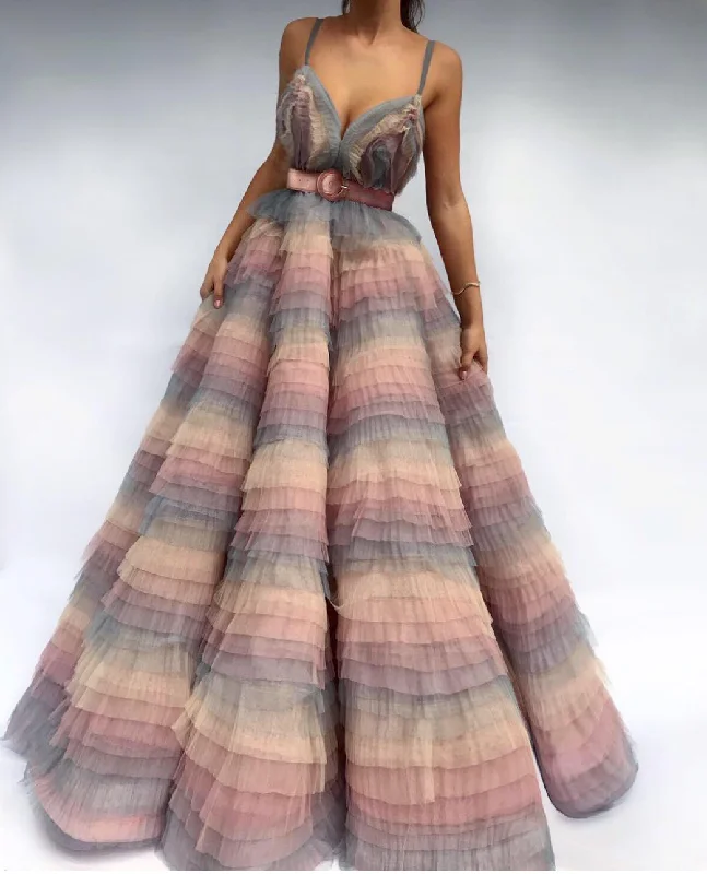 Mini dresses with belted waists for a defined silhouette Sibella Ruffle Gown