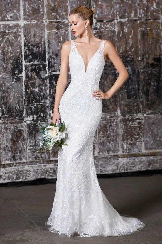 V - neck organza wedding dresses for a romantic touch Cinderella Divine EW202 Long Formal Bridal Wedding Dress V - neck organza wedding dresses for a romantic touch Cinderella Divine EW202 Long Formal Bridal Wedding Dress