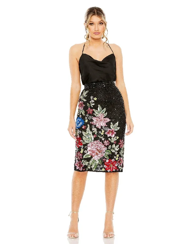 Backless wedding dresses with lace - up details Mac Duggal R5699 Formal Multi Color Floral Midi Skirt Only Backless wedding dresses with lace - up details Mac Duggal R5699 Formal Multi Color Floral Midi Skirt Only