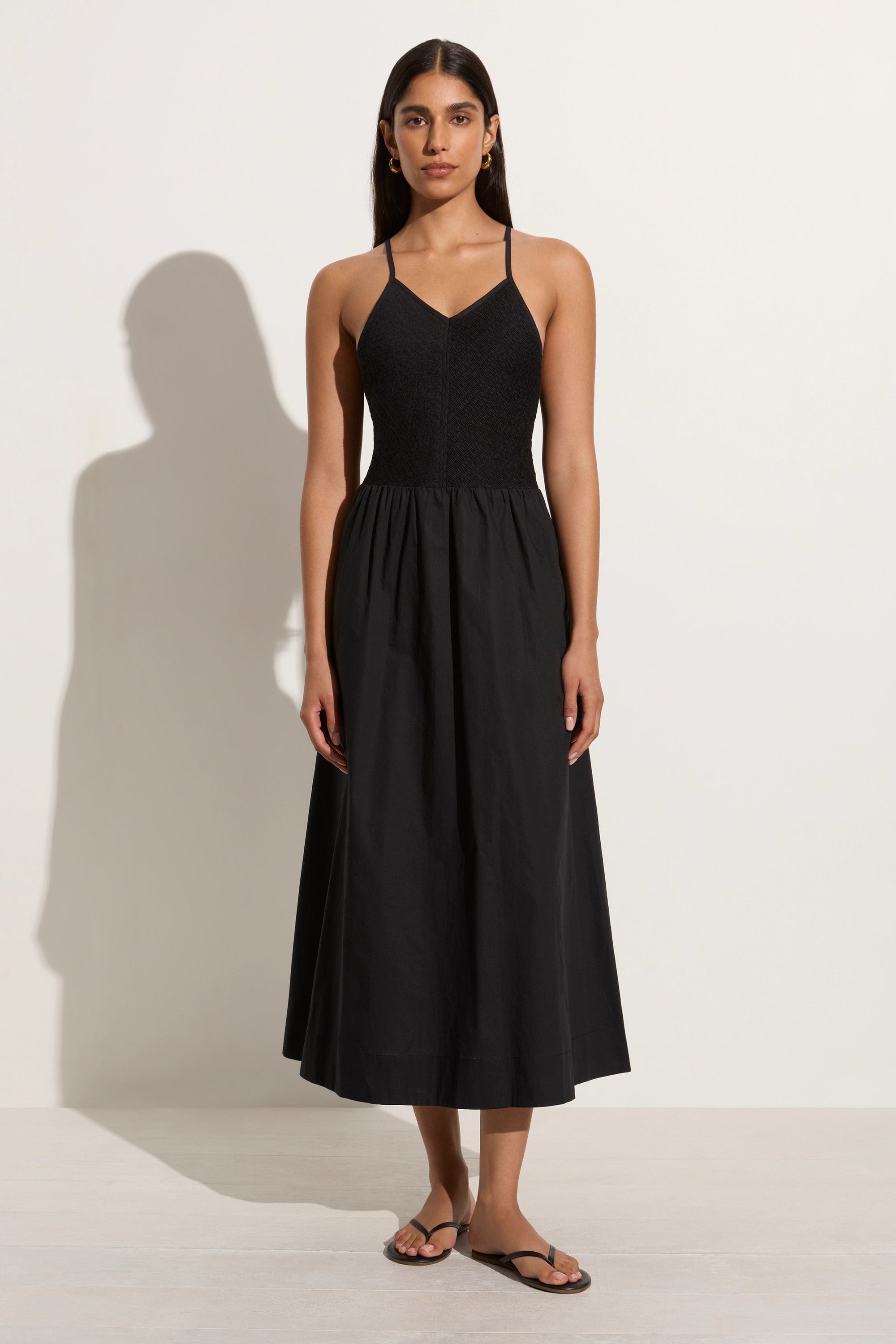 A - line midi dresses with floral prints for spring brunches Camera Midi Dress Black - Final Sale A - line midi dresses with floral prints for spring brunches Camera Midi Dress Black - Final Sale