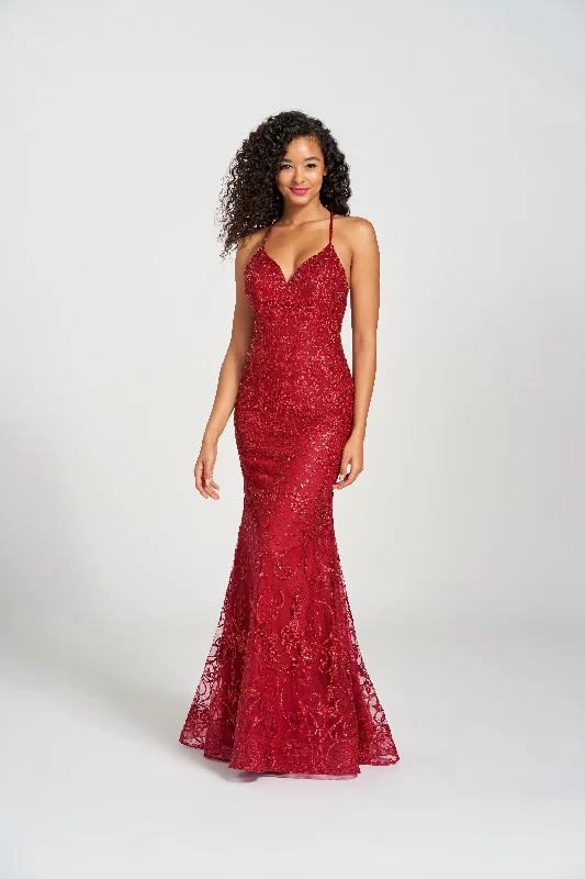 Maternity dress for a baby's first visit to the pool Colette CL12216 Fitted Formal Glitter Prom Long Dress