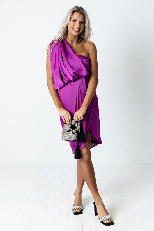 Mini dresses with embroidered details for a unique touch Eyes On The Prize One Shoulder Dress In Orchid Mini dresses with embroidered details for a unique touch Eyes On The Prize One Shoulder Dress In Orchid