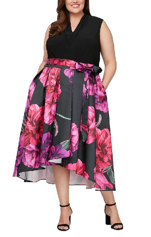 Maternity dress for a baby's first birthday party SL Fashions 9459262 Plus Size Floral High Low Party Dress Maternity dress for a baby's first birthday party SL Fashions 9459262 Plus Size Floral High Low Party Dress