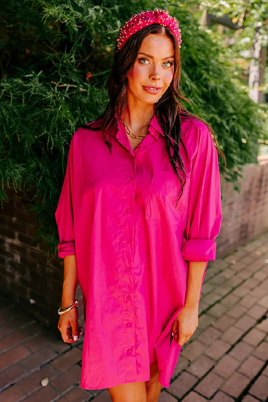 Cotton mini dresses for a comfortable everyday option Major Icon Tunic Dress In Hot Pink Cotton mini dresses for a comfortable everyday option Major Icon Tunic Dress In Hot Pink