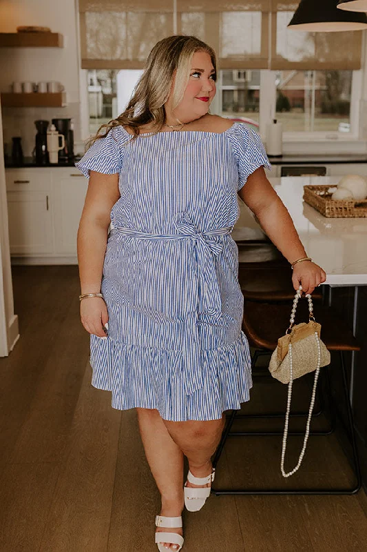 Denim mini dresses with distressed details Simply Supreme Stripe Dress In White Curves Denim mini dresses with distressed details Simply Supreme Stripe Dress In White Curves