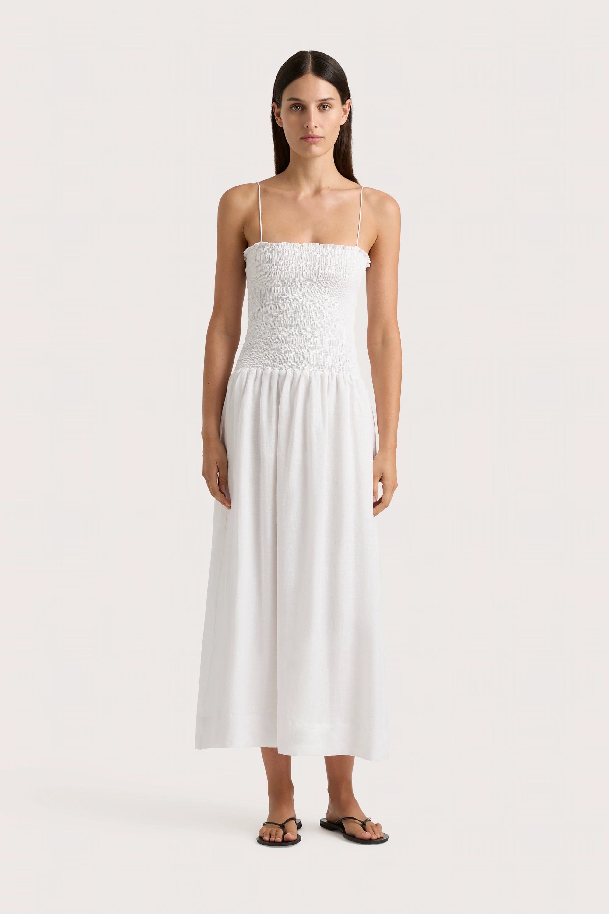Midi dresses with pom - pom trims for a playful and festive look Geriba Midi Dress White - Final Sale Midi dresses with pom - pom trims for a playful and festive look Geriba Midi Dress White - Final Sale