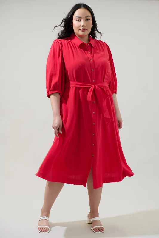 Midi dresses with ruffled bodices for a more pronounced feminine look Vienna Midi Shirt Dress Curve Midi dresses with ruffled bodices for a more pronounced feminine look Vienna Midi Shirt Dress Curve