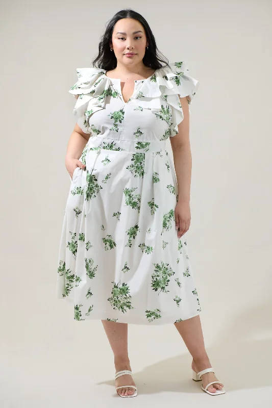 Midi dresses with polka dot prints for a playful summer outfit Ria Floral Santana Tie Back Midi Dress Curve Midi dresses with polka dot prints for a playful summer outfit Ria Floral Santana Tie Back Midi Dress Curve