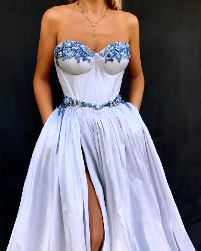 Metallic mini dresses for a glamorous event Floral Vista Gown