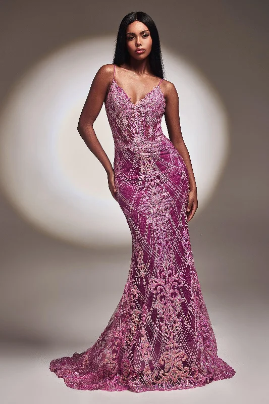 Off - the - shoulder wedding dresses with ruffled sleeves Cinderella Divine CC2168 Fitted Long Evening Gown Off - the - shoulder wedding dresses with ruffled sleeves Cinderella Divine CC2168 Fitted Long Evening Gown