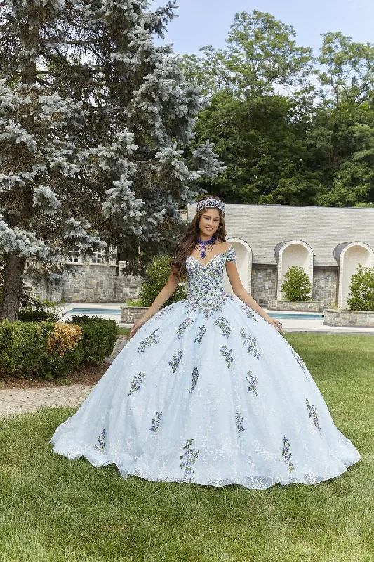 Mini dresses with pom - pom trims for a playful feel Vizcaya by Morilee Floral Embroidered Quince Dress 89405 Mini dresses with pom - pom trims for a playful feel Vizcaya by Morilee Floral Embroidered Quince Dress 89405