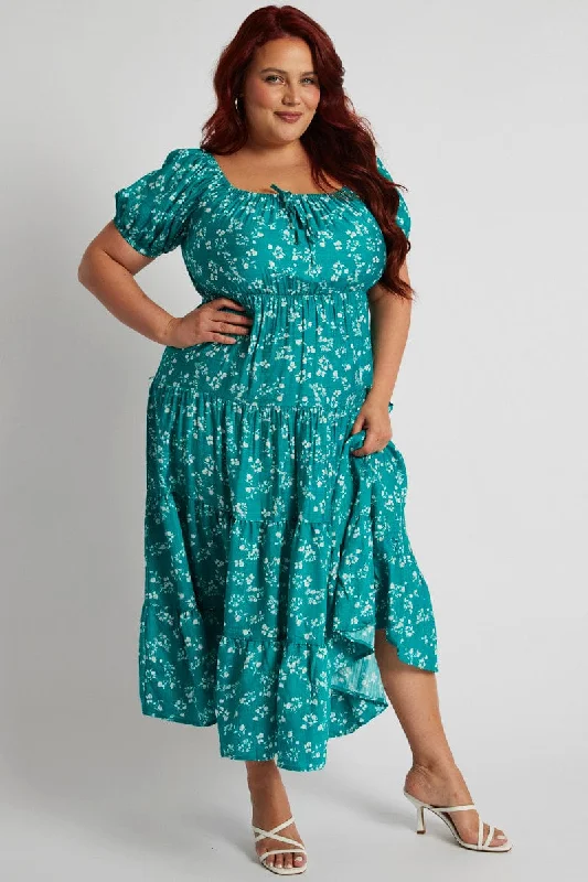 Sheath midi dresses with beaded embellishments for a formal occasion Green Ditsy Midi Dress Short Sleeve Ruched Bust Sheath midi dresses with beaded embellishments for a formal occasion Green Ditsy Midi Dress Short Sleeve Ruched Bust