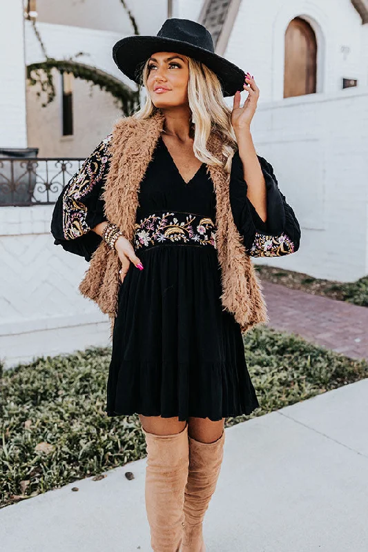Plaid mini dresses for fall fashion Prosecco And Poise Embroidered Dress