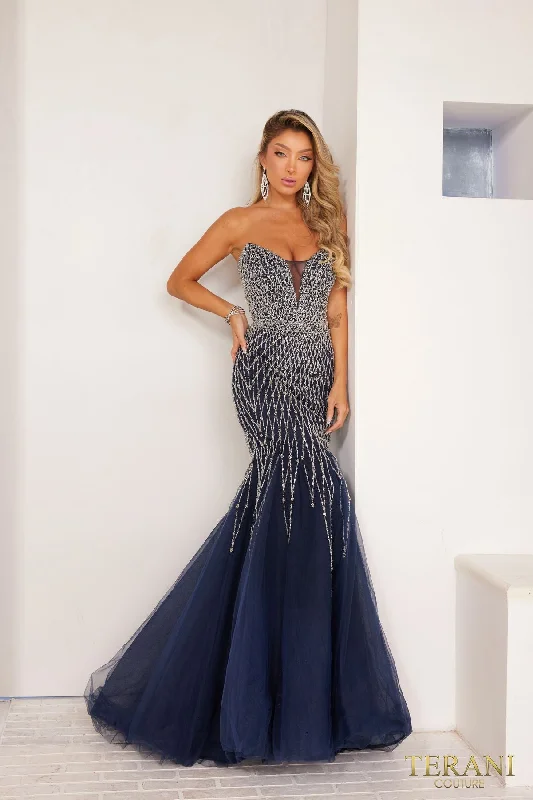 Maternity dress for a baby's first visit to the magic show Terani Couture 241P2132 Mermaid Long Prom Dress Maternity dress for a baby's first visit to the magic show Terani Couture 241P2132 Mermaid Long Prom Dress