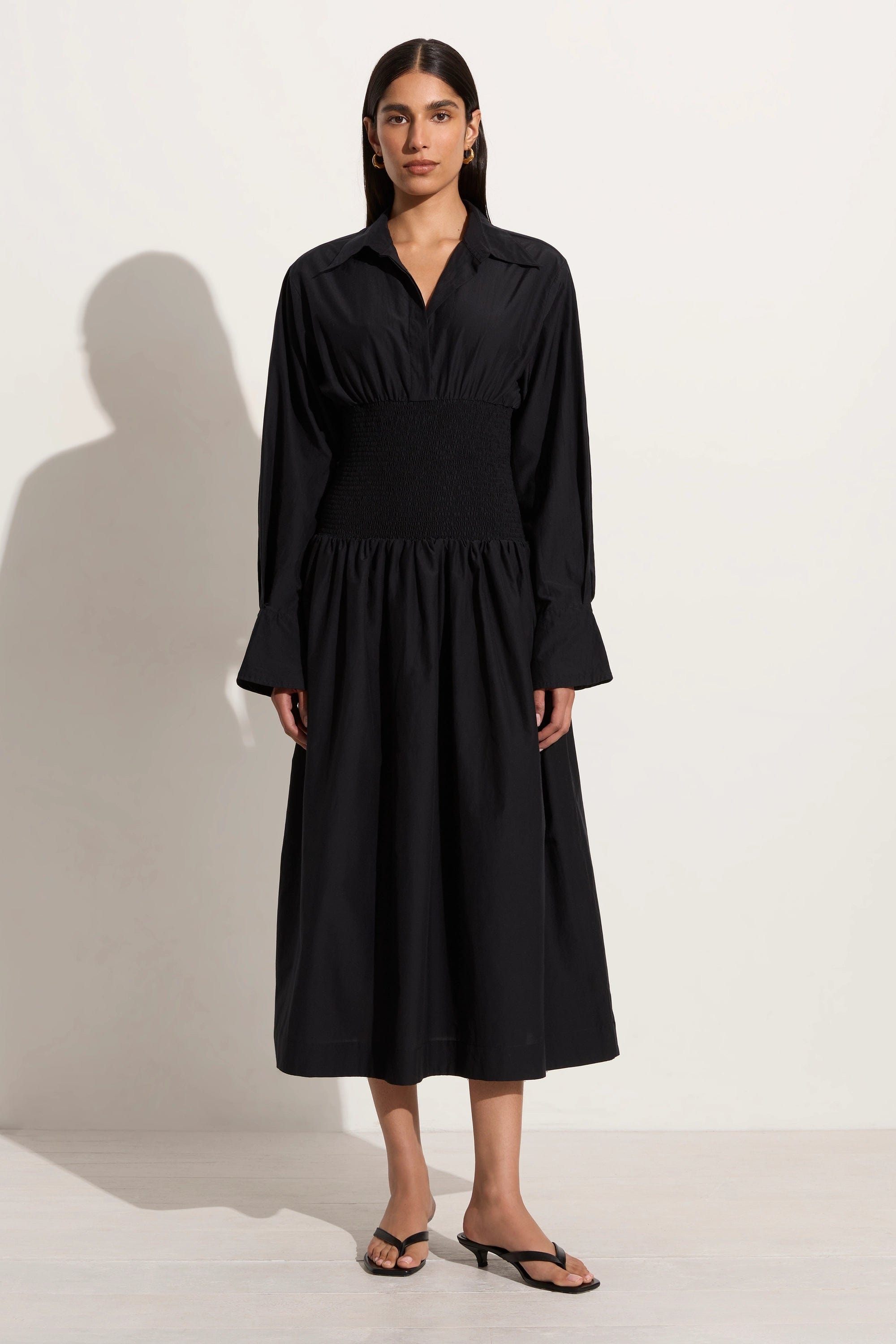 Midi dresses with geometric cutouts for a contemporary and edgy look Cervo Midi Dress Black - Final Sale Midi dresses with geometric cutouts for a contemporary and edgy look Cervo Midi Dress Black - Final Sale