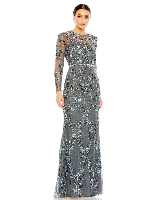 Maternity dress for a baby's first visit to the art gallery Mac Duggal 93772 Long Sleeve Beaded Floral Evening Formal Gown Maternity dress for a baby's first visit to the art gallery Mac Duggal 93772 Long Sleeve Beaded Floral Evening Formal Gown