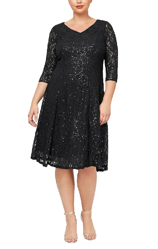 Maternity dress for a baby's first visit to the sensory garden SL Fashions 9419144 Plus Size Sequin Lace Tea Length Dress Maternity dress for a baby's first visit to the sensory garden SL Fashions 9419144 Plus Size Sequin Lace Tea Length Dress