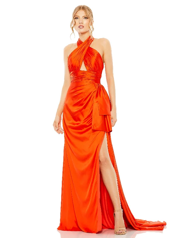 Empire - line wedding dresses with a ruffled skirt Mac Duggal 68444 Long Halter Formal Prom Dress Empire - line wedding dresses with a ruffled skirt Mac Duggal 68444 Long Halter Formal Prom Dress