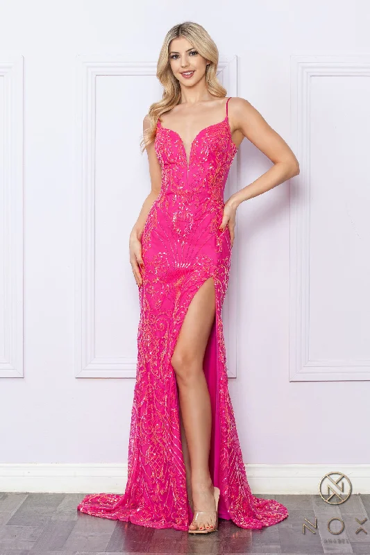 Maternity dress for maternity yoga classes Nox Anabel D1355 Fitted Long High Slit Prom Dress Maternity dress for maternity yoga classes Nox Anabel D1355 Fitted Long High Slit Prom Dress