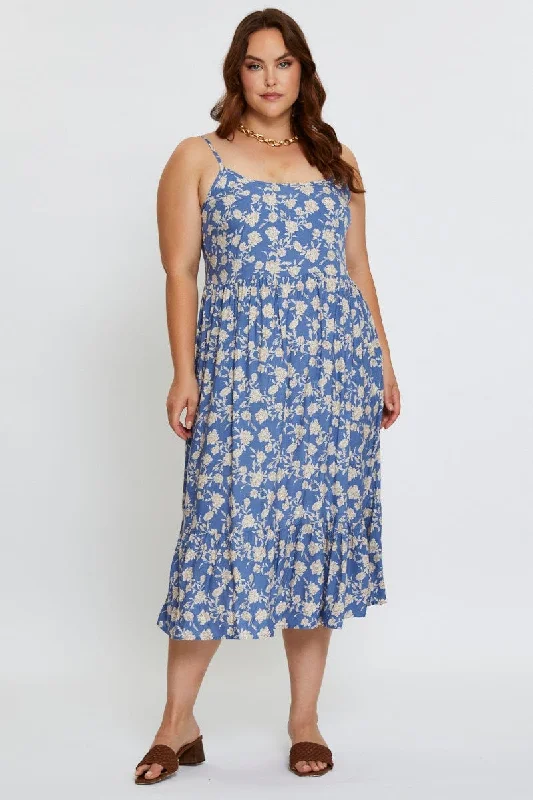 Midi dresses with ruched bodices for a feminine and fitted feel Floral Print Midi Dress Square Neck Sleeveless Midi dresses with ruched bodices for a feminine and fitted feel Floral Print Midi Dress Square Neck Sleeveless