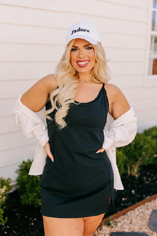 Mini dresses with belted waists for a defined silhouette Game Face Athletic Dress In Black Curves Mini dresses with belted waists for a defined silhouette Game Face Athletic Dress In Black Curves