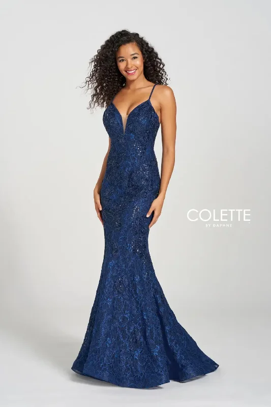 Maternity dress for a baby's first visit to the farm Colette CL12217 Fitted Formal Mermaid Prom Long Dress